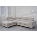 Fabric Corner Sofa with Headrest Adjustable