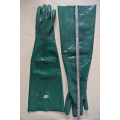 Green pvc dipped gloves jersey liner sandy finish