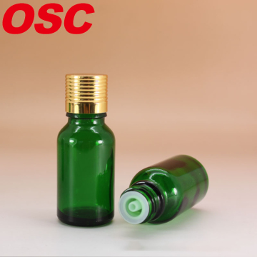 WHOLESALE GREEN GLASS ESSENTIAL OIL BOTTLES WITH CAP AND ORIFICE REDUCER