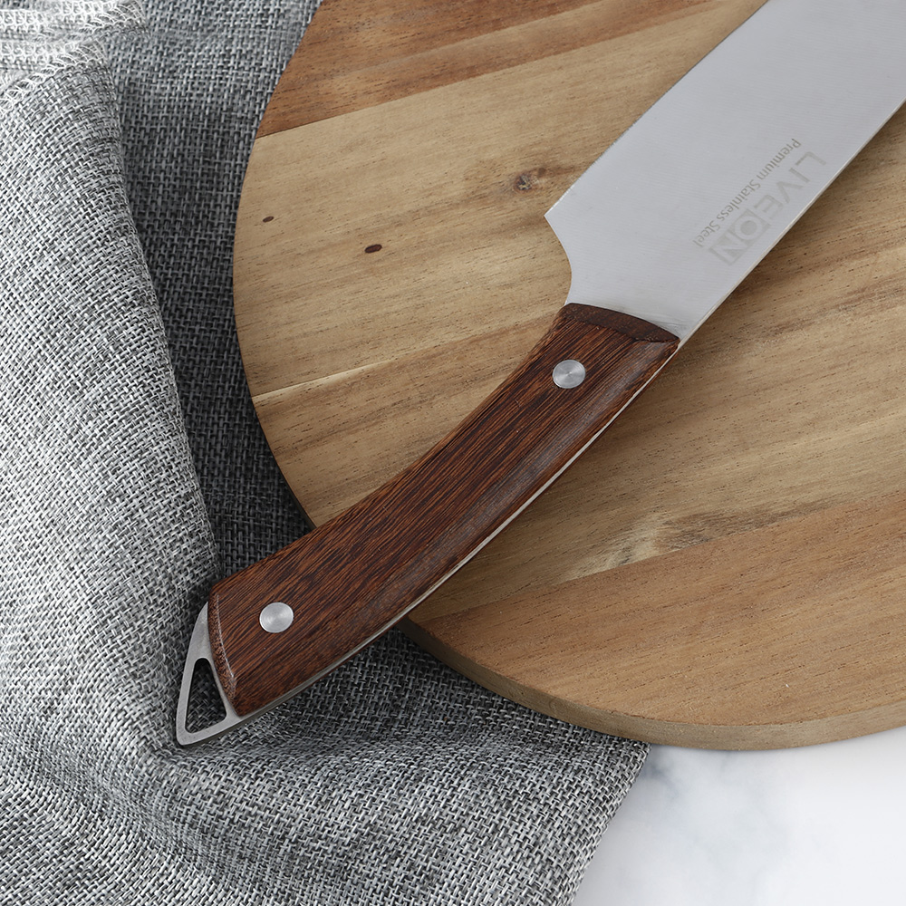 8 INCH CHEF KNIFE with WOOD HANDLE