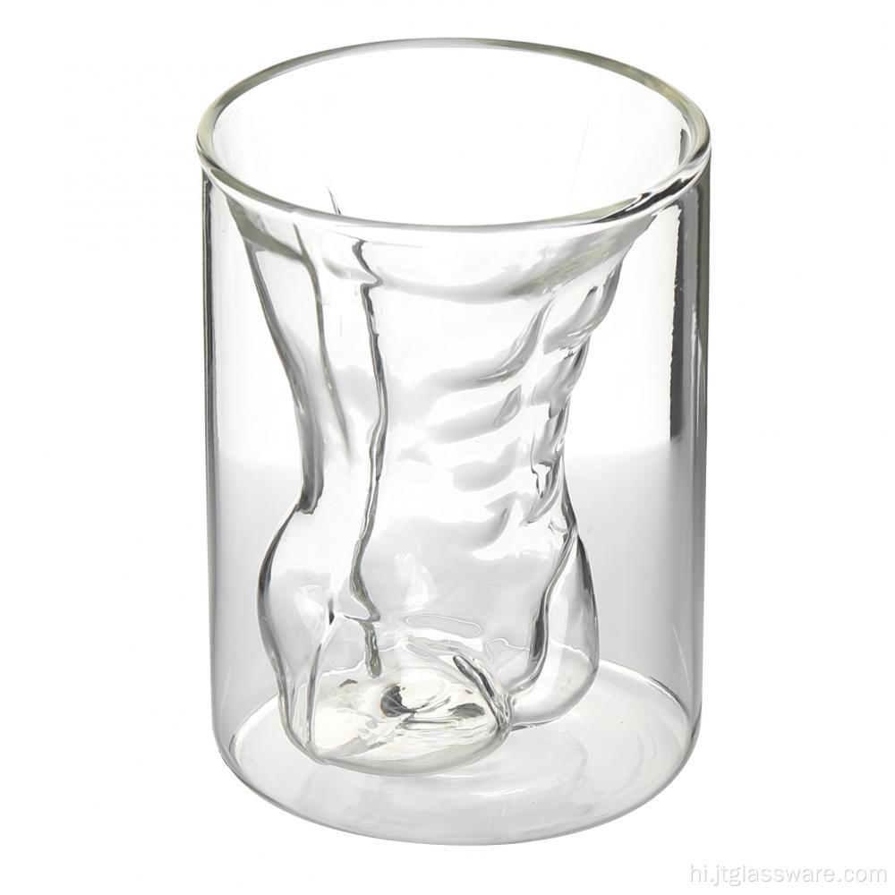 शराब के लिए डबल स्तरित बोरोसिलिकेट ग्लास कप