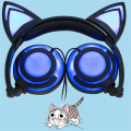 Rechargeble cat ear headphones game girl child headset