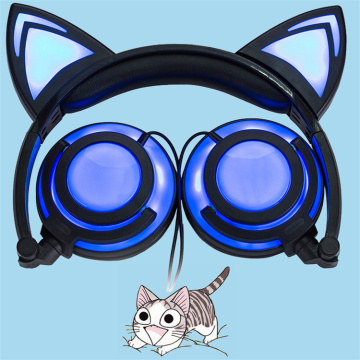 Auriculares recargables con orejas de gato, juego de auriculares para niñas y niños