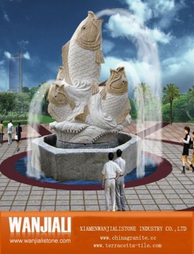 Stone fish sculpture