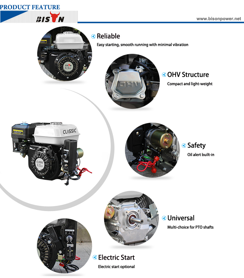 BS168f BS160 Agricultural Use 163cc Small Petrol Engine 5.5HP OHV Air cooled 4 stroke Gasoline Engine Kenya with Gearbox