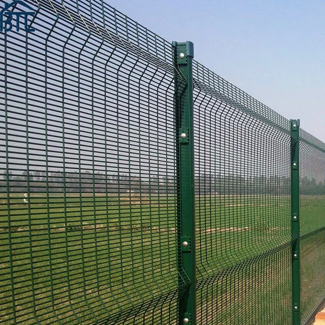 Green Color 2.1m Anti Climb Mesh Clear View Security Fence.