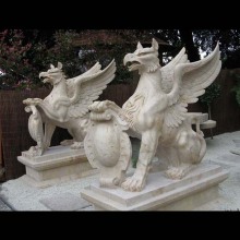 Factory direct supplied hand carved stone griffin statue myth lion sculpture for sale