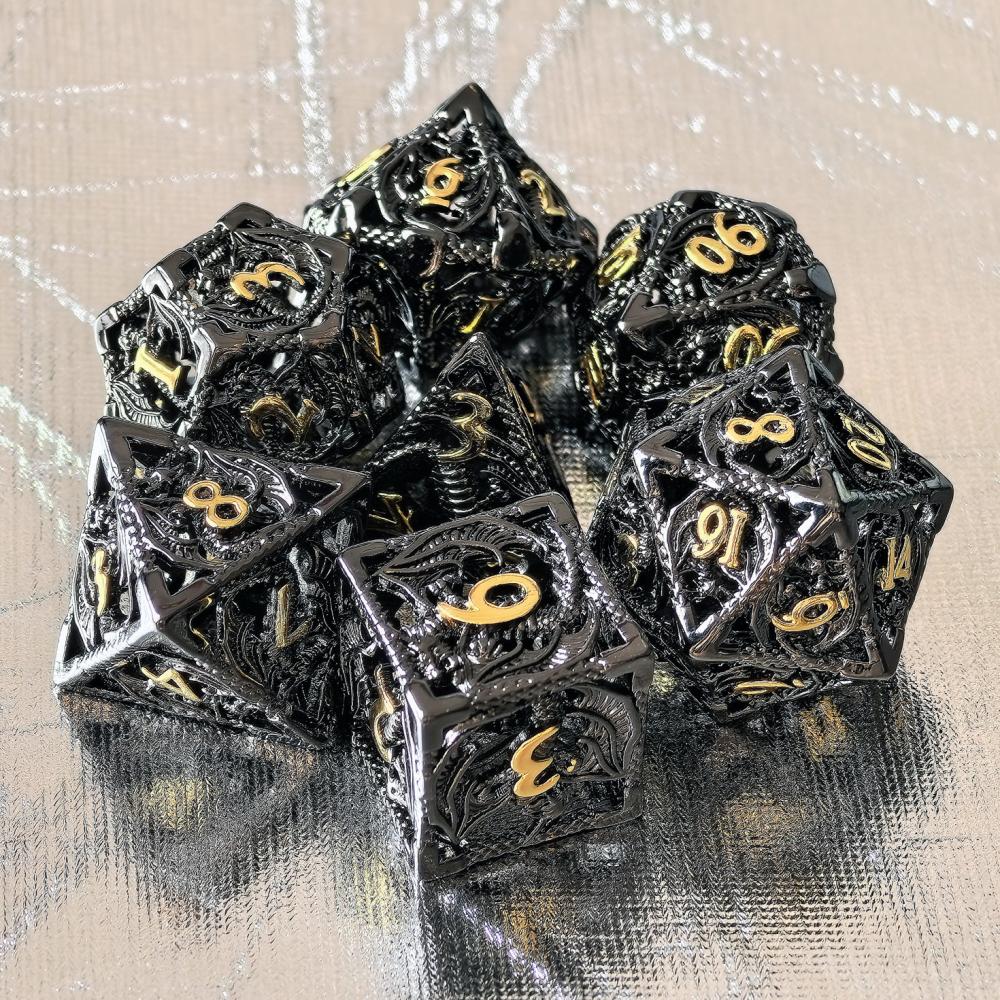 Hollow Metal Dragon Rpg Dice