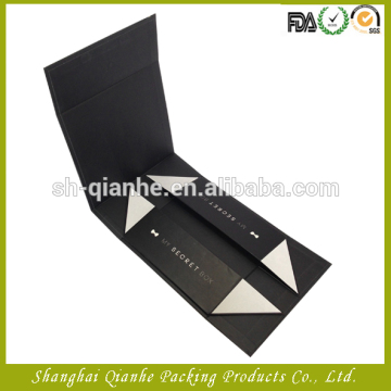 magnetic closure black foldable paper box packaging