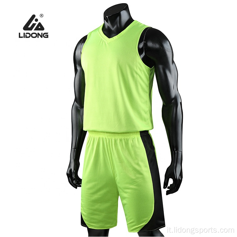 Maglia da basket personalizzata alla moda di colore verde Maglia sportiva