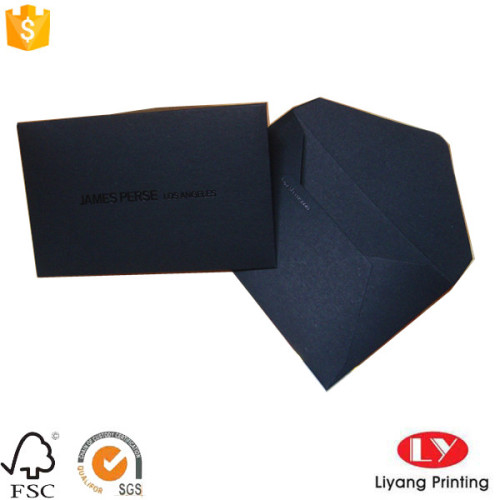 Black color envelope with embossed printed