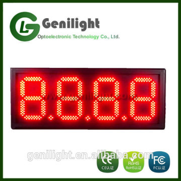 12" Red Color 8.8.8.8 Fuel Price Display Led Gas Station Display