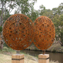 Modern public decoration hollowed-out large garden corten steel sculpture