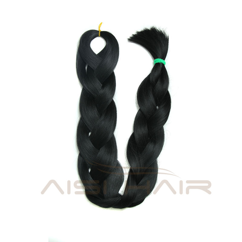 Aisi Hair Jumbo Braiding Hair Extension YAKI Straight Expression Braid Hair Heat Resistant Fiber Hairpieces