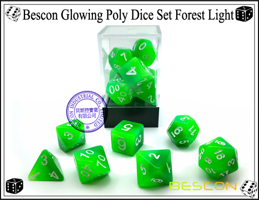 Bescon Glühende Poly Würfel Set Forest Light-1 Bescon Glowing Poly Dice Set Forest Light-1