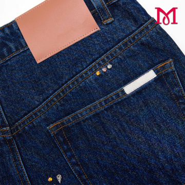 Stylish Blue Embellished Wide Leg Jeans