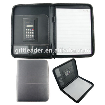 Professional A4 Leather Office Portfolio with Calculator