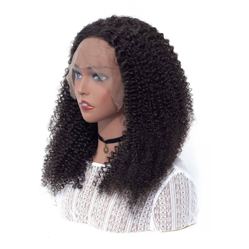 Brazilian Cuticle Aligned Afro Kinky Curly Human Hair Perruque Full Lace Wig