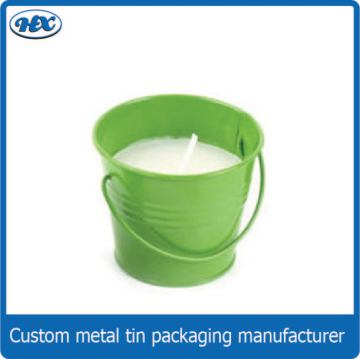 Metal small candle tin bucket