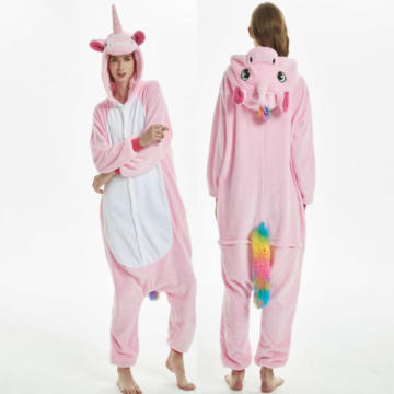 cute woman flannel one piece hooded pajamas sleepwear