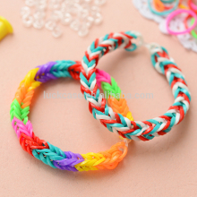 2016 DIY braided silicone bracelet /silicone braided band DIY band for girl