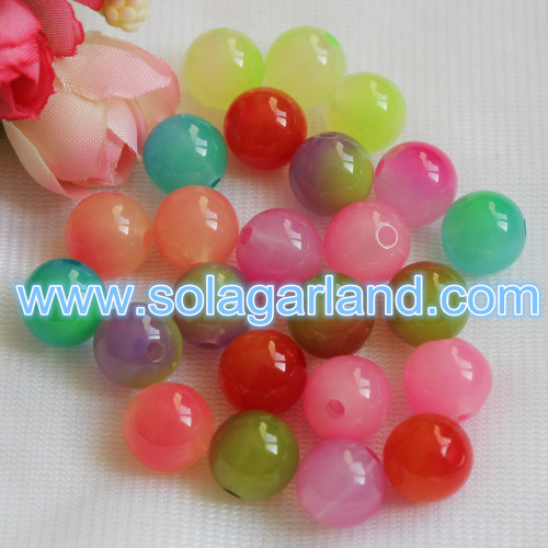 Perlas de pesca plásticas redondas de dos tonos de acrílico de 12-30MM