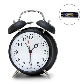 Twin Bell Loud Retro Alarm Clock with Nightlight