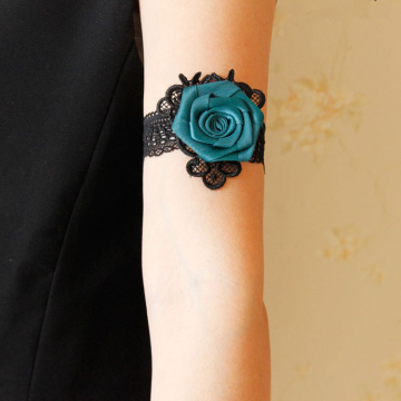 MYLOVE black lace armband with rose lady jewelry wholesale Flexible Elastic armband MLAT67