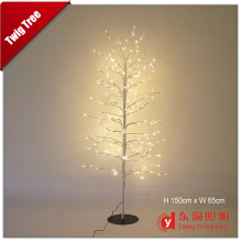 decoration pre lit led christmas twig snowy light tree