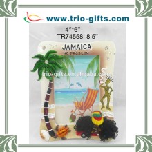 Custom picture frame with rasta beach design