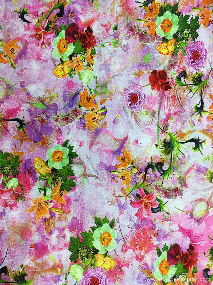 Rayon Slub 30S Printing Woven Fabric