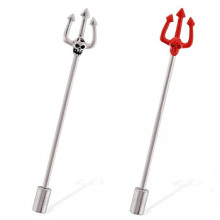 Skull Pitchfork Punk Industrial Straight Barbell