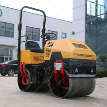 1 tonne Mini Vibratory Road Roller Double Drum Vibratory Ride sur Road Roller