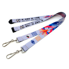 Custom Logo Promotional Colored 2 Hooks Sublimation Polyester Breakaway Lanyards