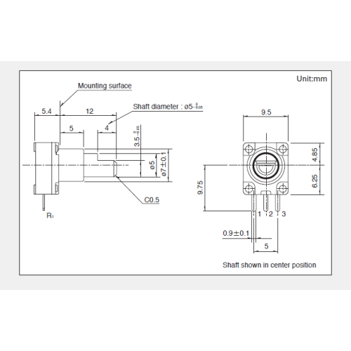 RK09Y11L Series Rotating potentiometer