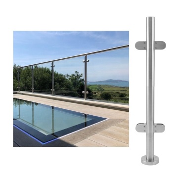 Exterior glass stair railing system