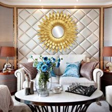 Wrought Iron Luxury Retro Metal Art Mirror for Living Room