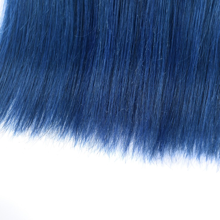 Silky Straight Wave Style and Remy Human Hair Two Tone 1B/Blue Color Ombre Human Hair Bundles