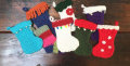 Crochê Natal titulares meias de algodão doce