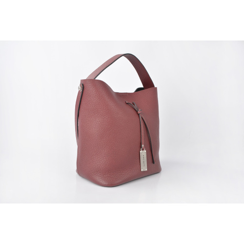 Borsa con coulisse secchio minimalista moda femminile di colore puro