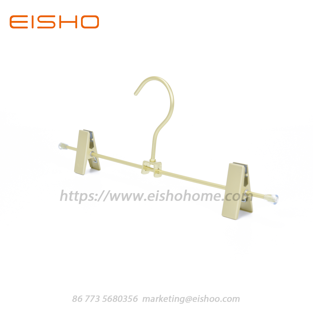 Pants Hangers With Clips In Satin Finised Aluminum 11 8 4