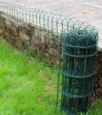 Garden Border Fence Green PVC Coated Wire Lawn Edge Fencing