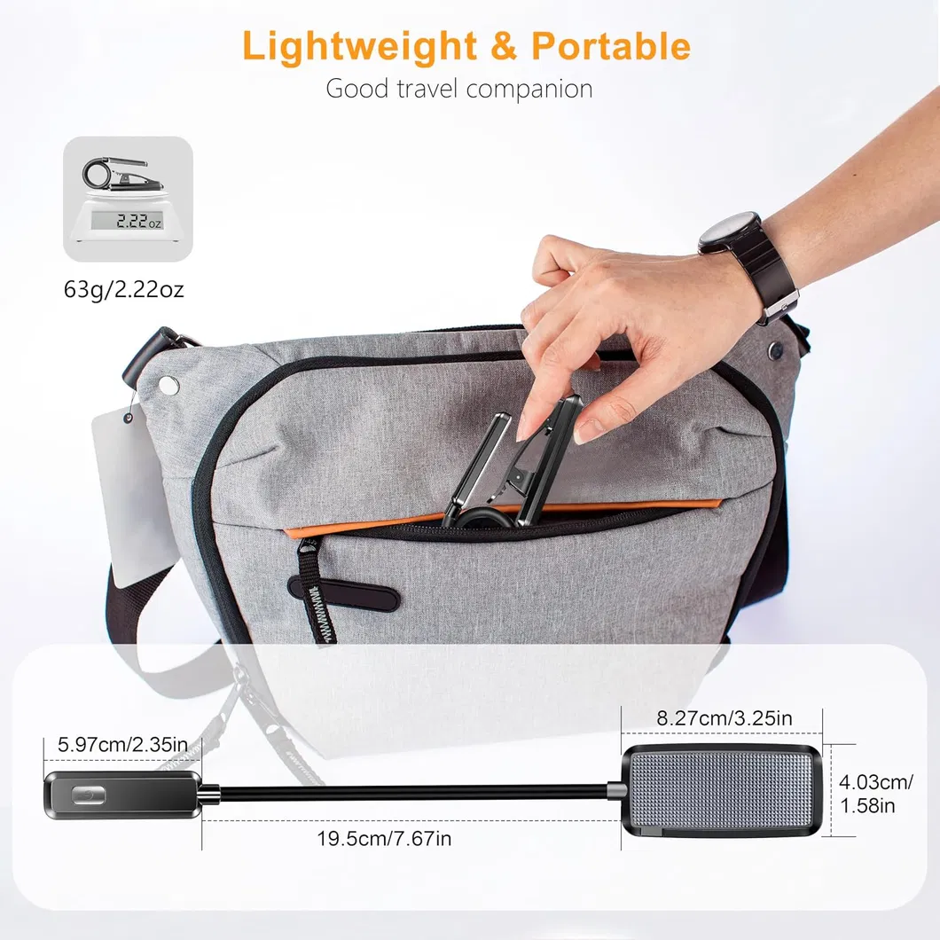 Rechargeable Book Light with Eye Caring 3 Color Temperatures and Stepless Dimming