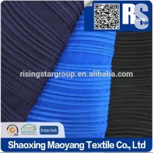 KNITTED POLY SINGLE JACQUARD WEAVE STRIPE STRETCH FABRIC IN P/D
