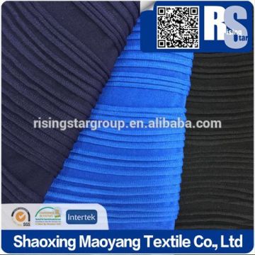 KNITTED POLY SINGLE JACQUARD WEAVE STRIPE STRETCH FABRIC IN P/D