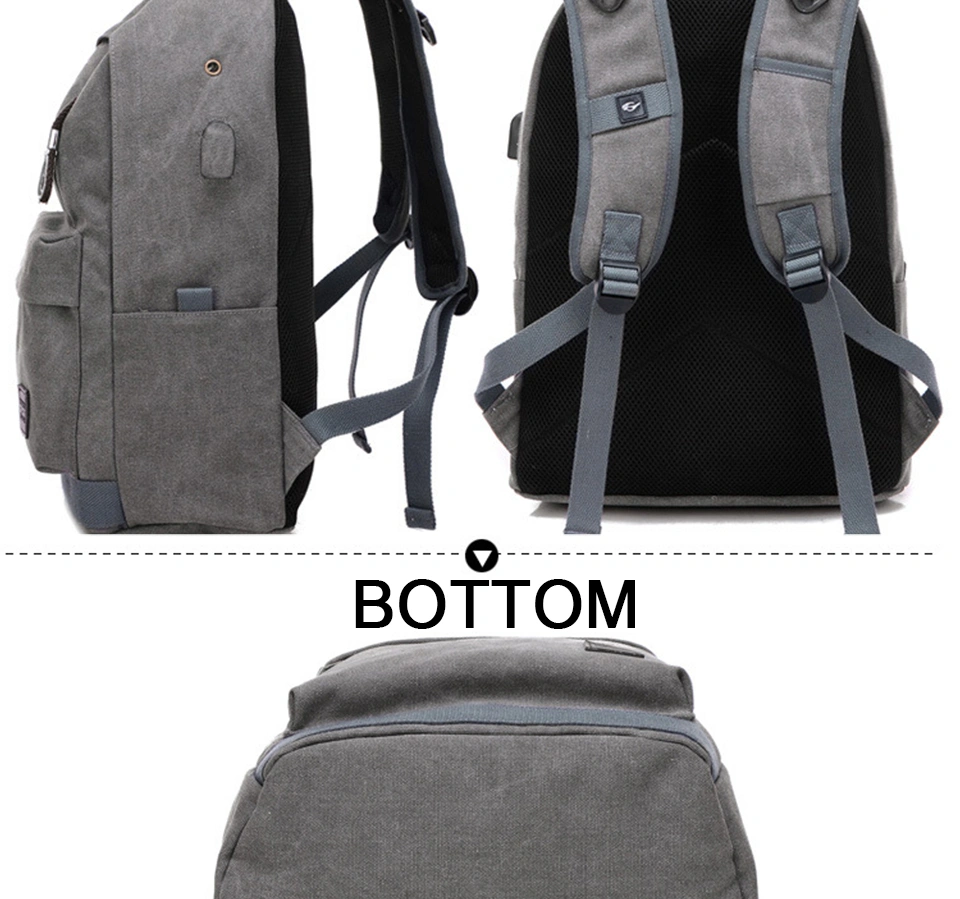 Male Canvas Backpack College Student School Backpack Bags for Teenagers Laptop Mochila Casual Women Rucksack Travel Daypack