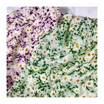 Soft New Designs Florals 100% Crepe Charmeuse Silk Fabric for Clothing Reactive Digital Printing