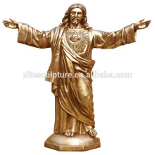 Life size outdoor antique bronze jesus statue
