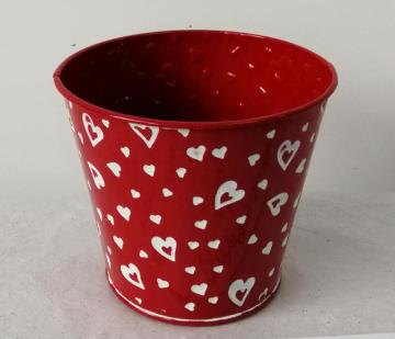 Red stamping flower bucket