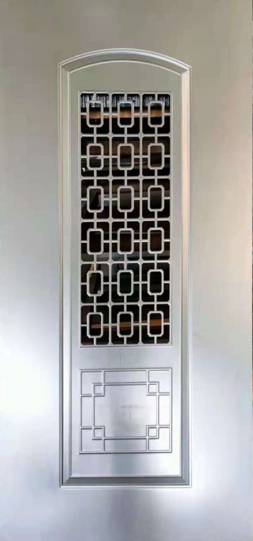 Embossed steel door skin